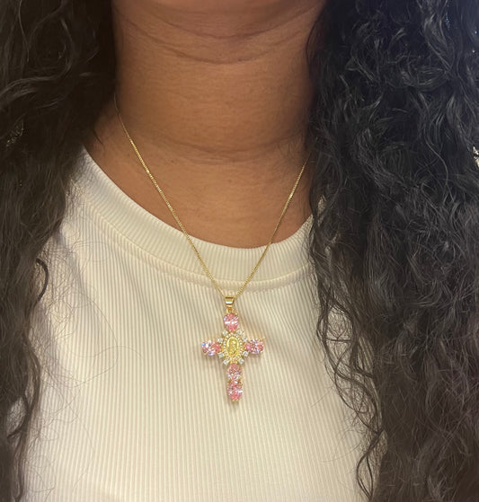 Virgin Mary cross necklace