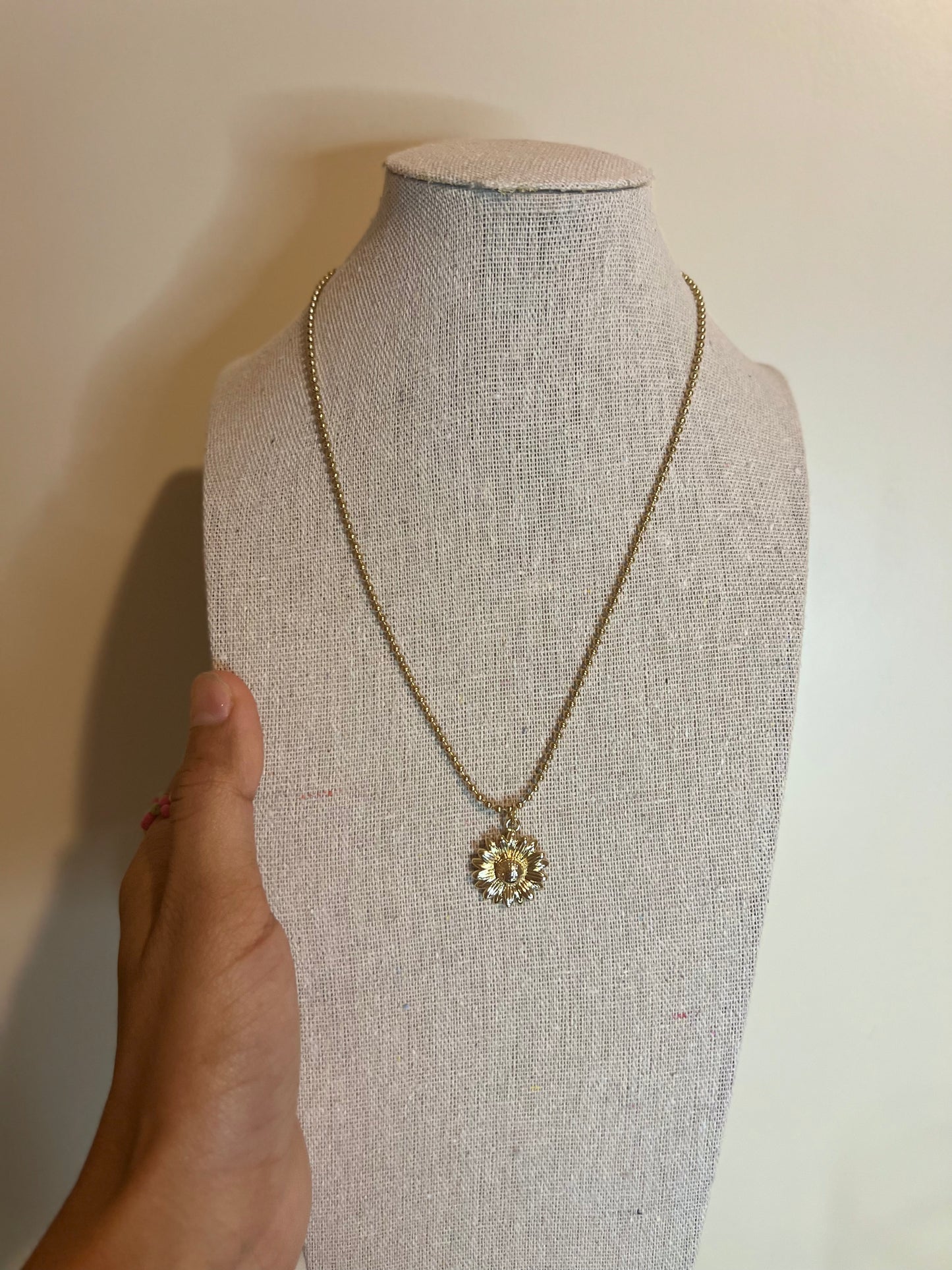 Gold sun necklace
